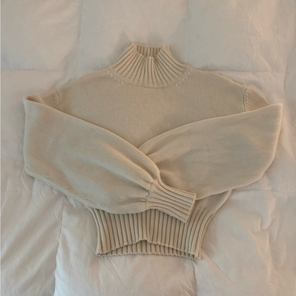New Alfie Paris cream cashmere turtleneck sweater medium